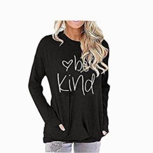 Black Crewneck casual shirt “Be Kind” on the front